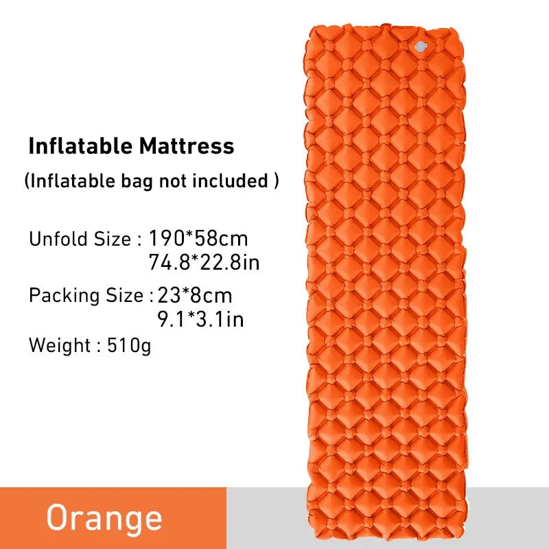 Ultralight Inflatable Camping Sleeping Pad – Portable TPU Nylon Air Mattress for Hiking & Travel Trekker Essentials