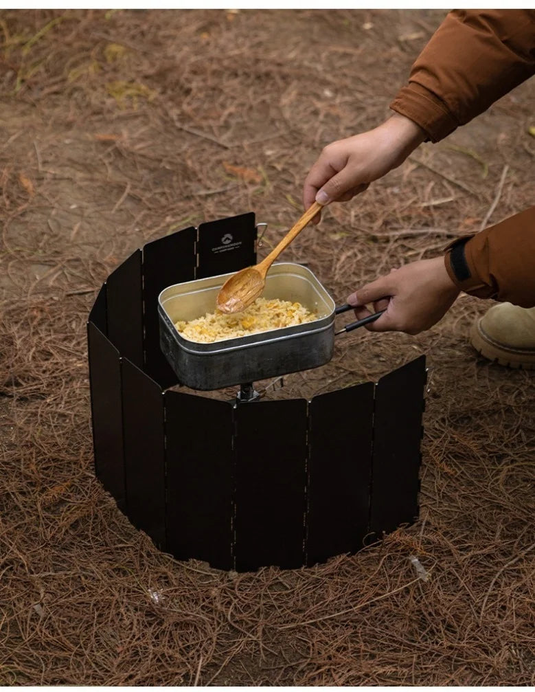 CAMPINGMOON YD8/YD10 Wind Shield – Foldable Aluminum Alloy Gas Stove Wind Guard for Camping, Hiking & Outdoor Cooking