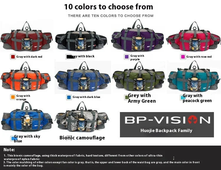 Hiking Waist Bag Outdoor Cycling Waterproof Backpack Reflective Strip Sports Fanny Pack Camping Nylon Hunting Accessor Trekker Essentials