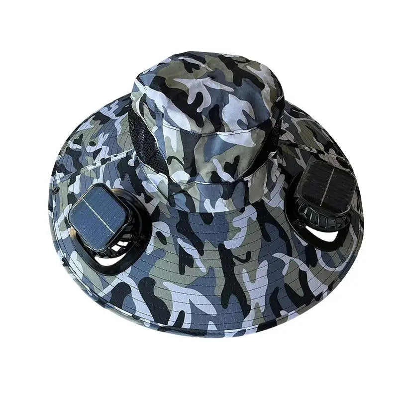 Large Size Quick Dry Bucket Hat With Solar Powered Fan USB Charging Sun Hat For Men Outdoor Hiking Camping Fishing Cooling Wear Trekker Essentials