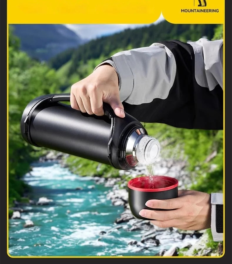 Large Capacity Camping Thermos | 2-in-1 Outdoor Travel Kettle & Cold Pot for Coffee & Hydration