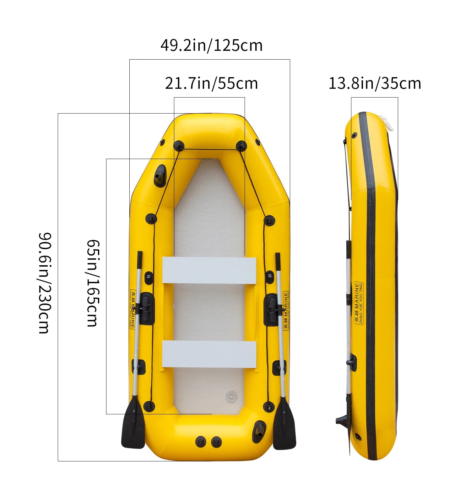 2-Person Inflatable Fishing Kayak - High-Visibility Yellow Drift Craft for Anglers