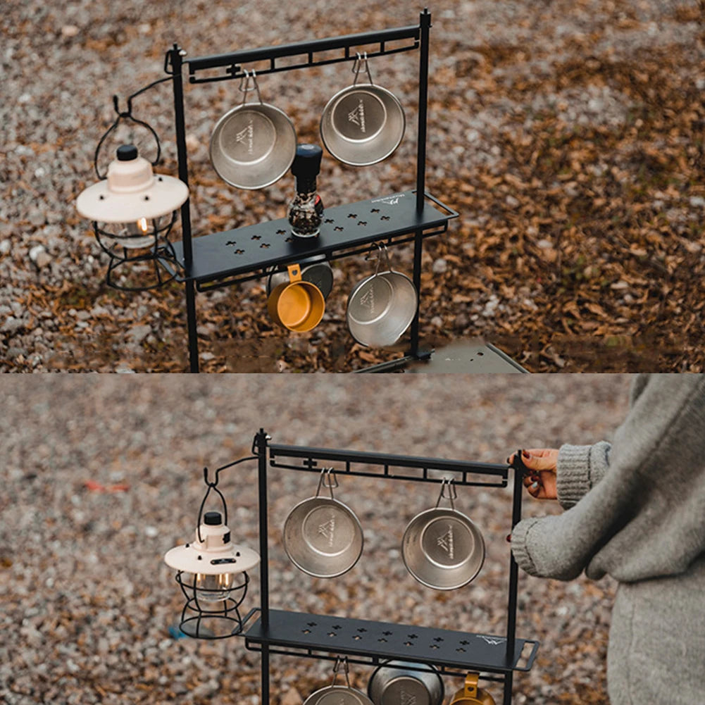 MountainHiker Camping Lantern Stand – Detachable Tabletop & Ground Light Holder, Adjustable Aluminum Alloy Lamp Bracket for Camping, Hiking & BBQ