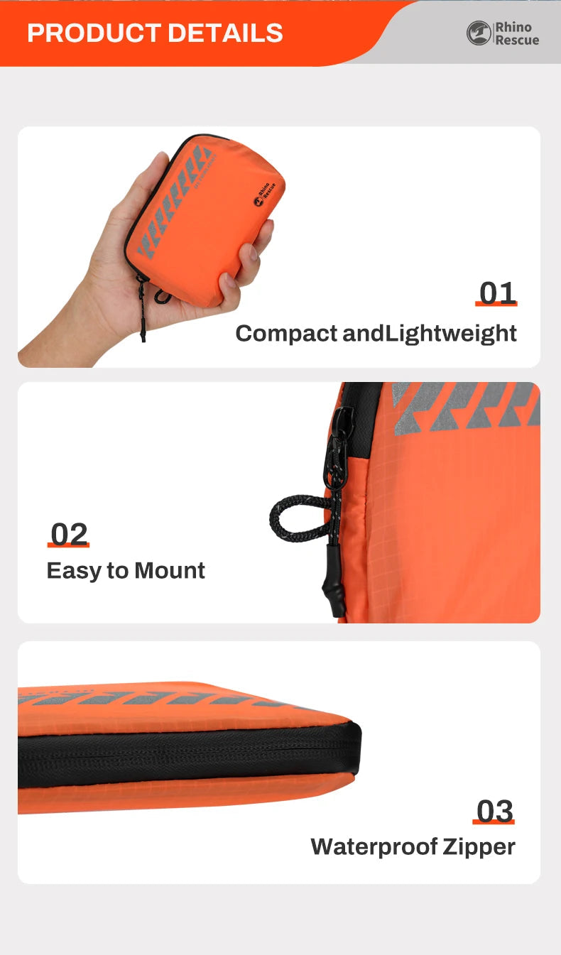 RHINO RESCUE Portable First Aid Kit – Lightweight Waterproof Emergency Kit for Hiking, Travel & Outdoor Use Trekker Essentials