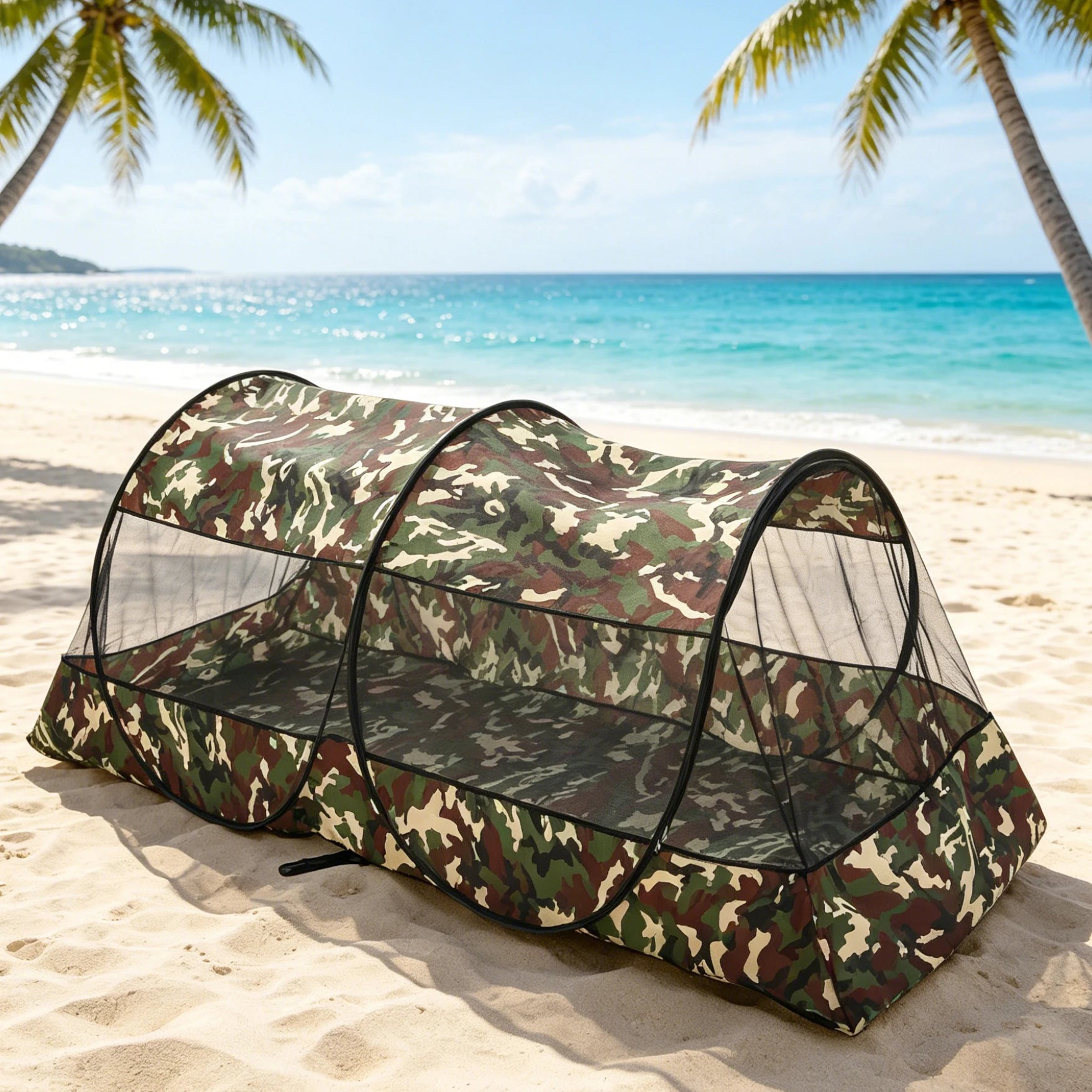 Pop-Up Mosquito Net Camping Tent – 2-Person Insect-Proof Shelter for Outdoor Travel & Cycling Trekker Essentials