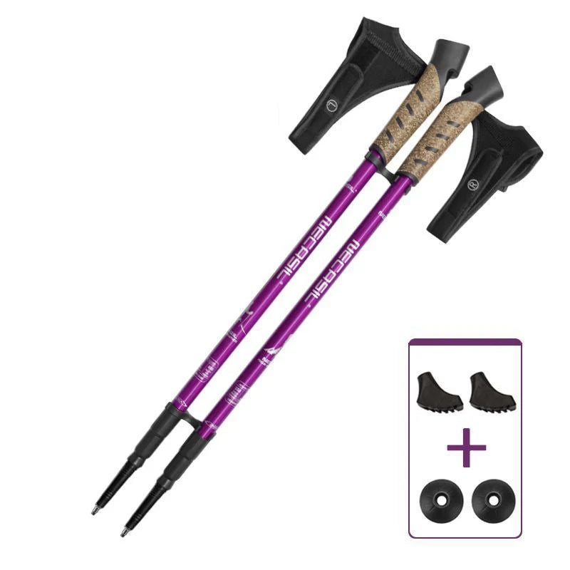 2PCS Ultralight Trekking Poles – 7075 Aluminum Adjustable Nordic Walking Sticks for Hiking & Camping Trekker Essentials