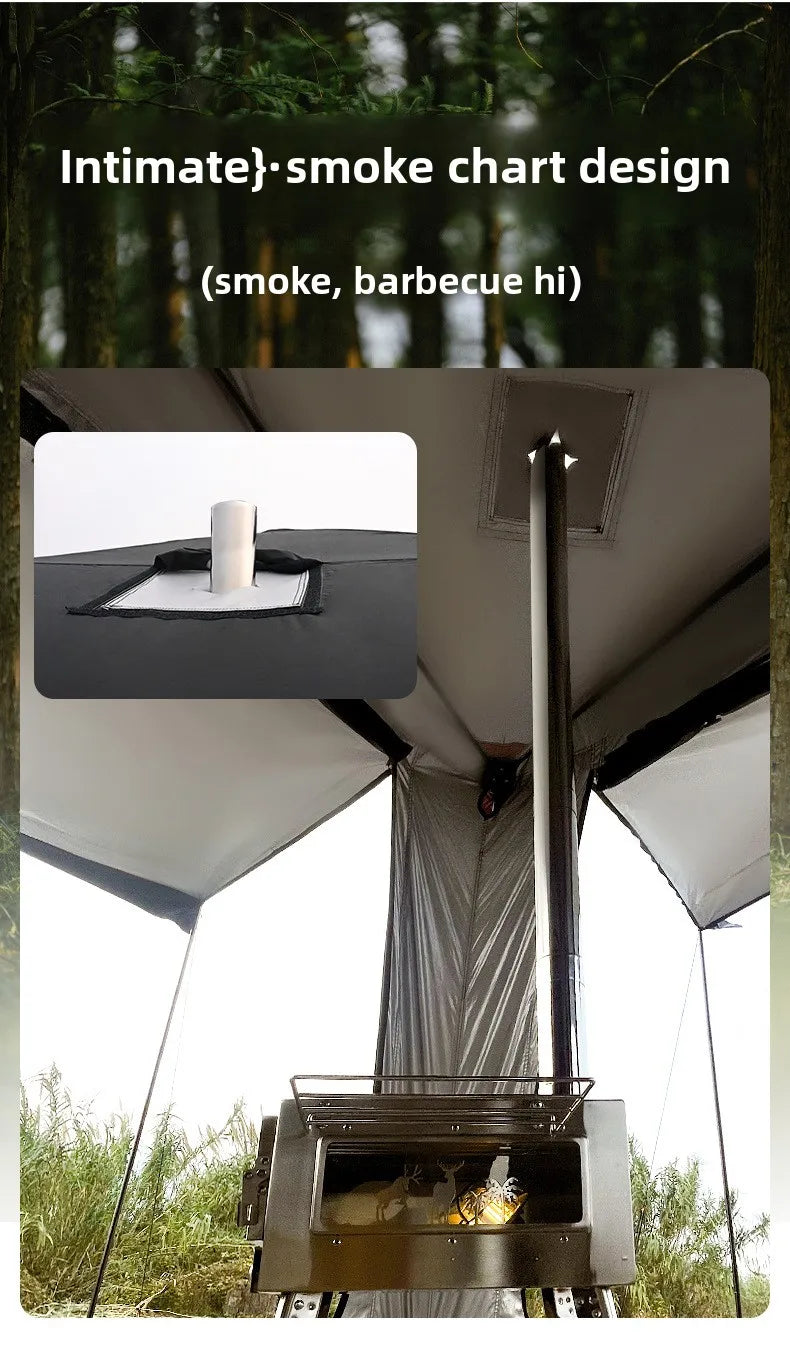 Tienda de techo hidráulica de apertura rápida – Toldo impermeable de doble capa – Refugio de camping para 5-8 personas