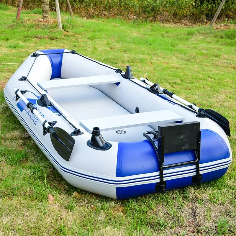 Inflatable Fishing Kayak with Slat Floor: 1-6 Person PVC Canoe for Outdoor Water Sports