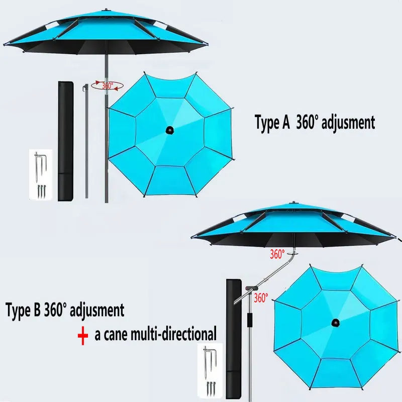 Fishing Umbrella Outdoor Sunshade Protector Thickened Version Beach Camping Backyard Large Parasol Waterproof Outdoor Umbrella Trekker Essentials