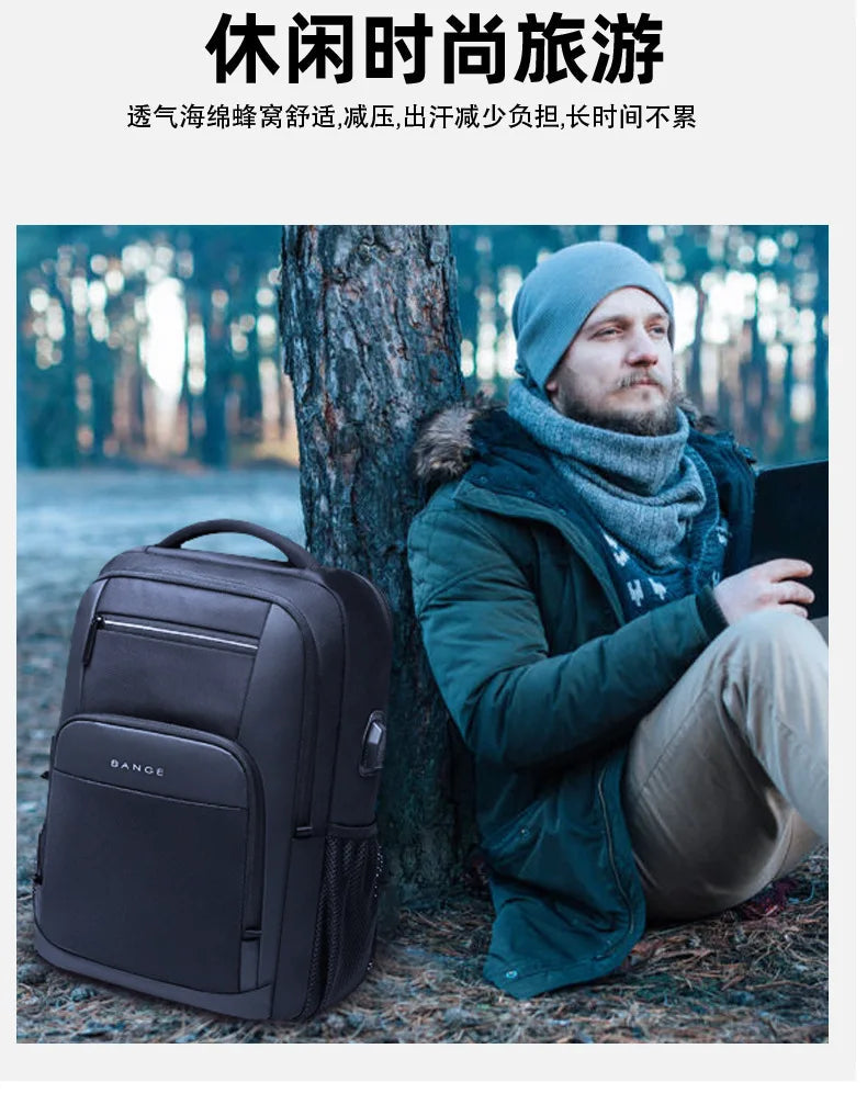 Bange Men's Designer Laptop Bag School Bags for Boys Male Motorcycle Tactical Business Sports Travel Backpack Men Trekker Essentials