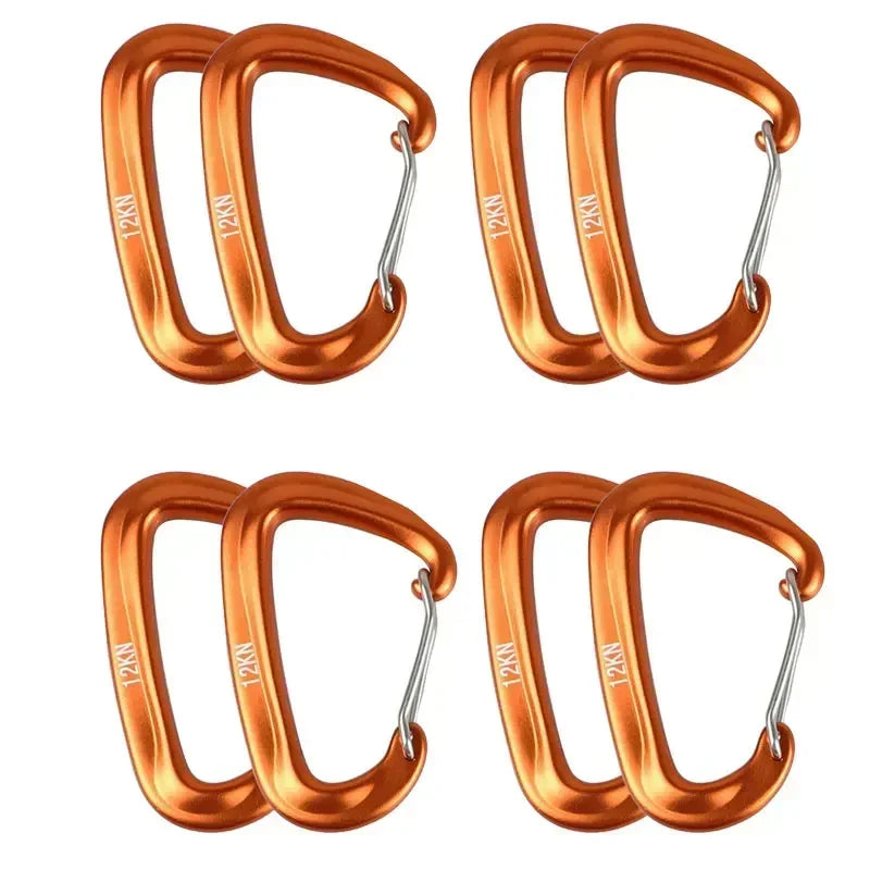 D-Shaped Carabiner Clips (1/8 PCS) – 12KN Heavy Duty Aluminum Hooks for Camping, Hammocks & Outdoor Gear Trekker Essentials