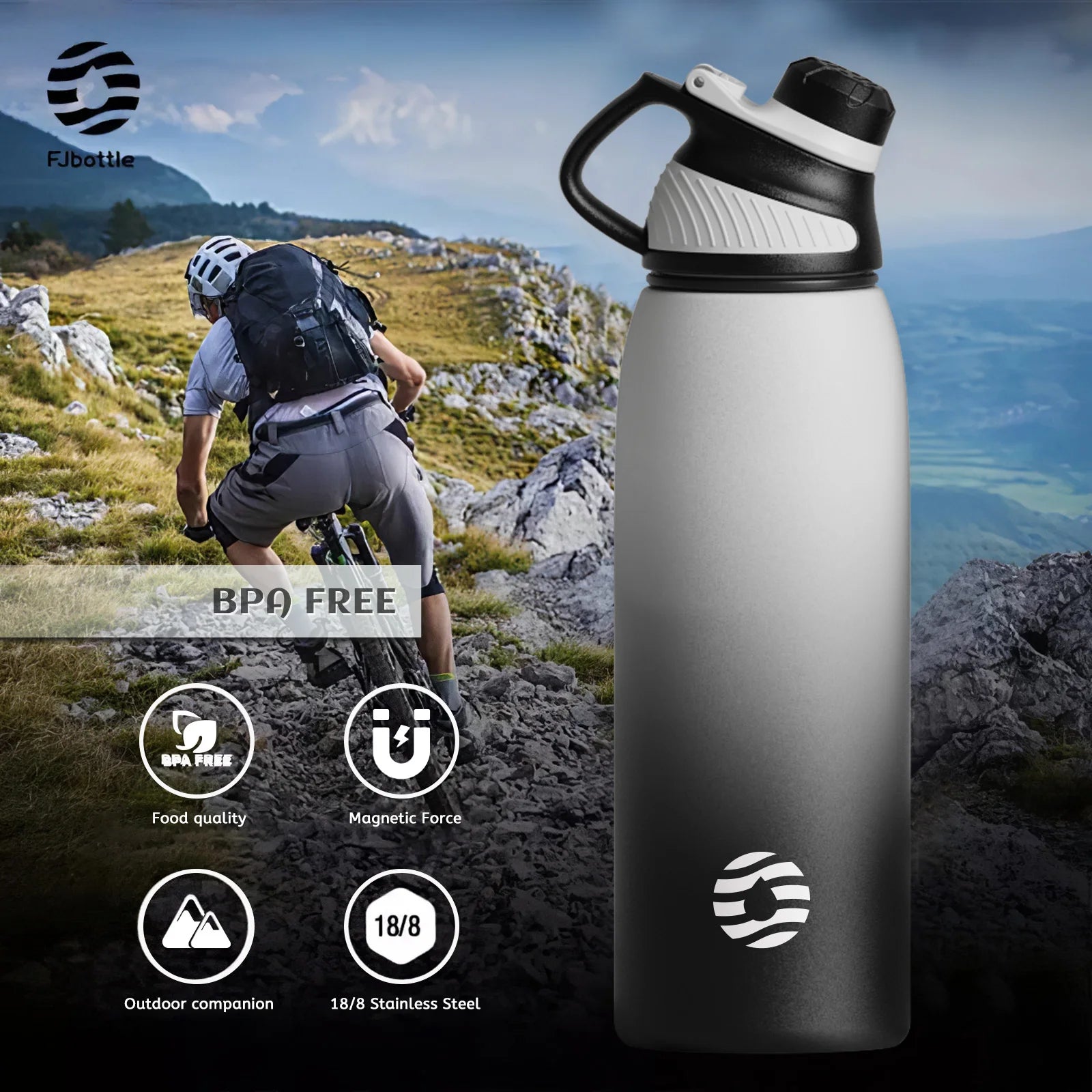 1500ml Stainless Steel Vacuum Flask | Magnetic Lid Insulated Water Bottle for Sports & Outdoor Use