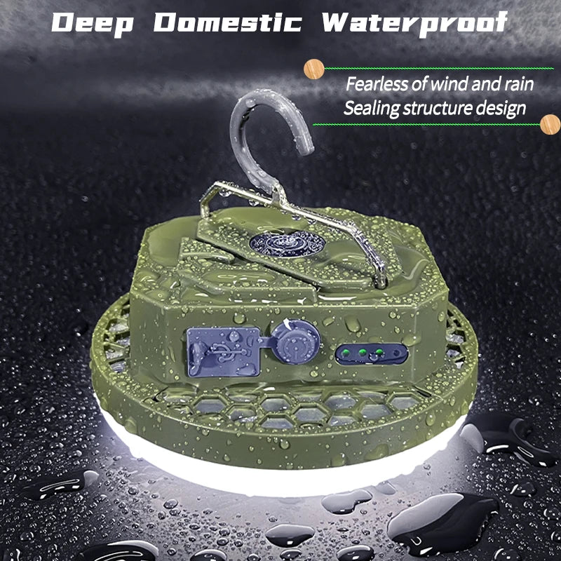 9900mAh Rechargeable Camping Lantern: Ultra-Bright LED Work Light with Magnet & Power Bank