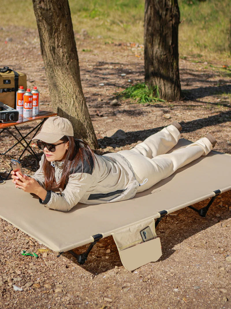 Lohascamping 90cm widen Camping cot Ultralight Portable High-low dual-purpose folding Bed Backpacking Travel hiking Sleeping Cot