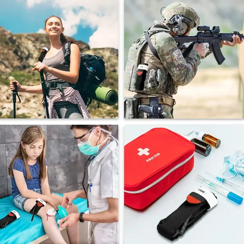 95cm 10pcs/set Emergency Belt Tourniquet Adjustment Buckle Medical Survival Combat Tactical Tourniquets Outdoor Exploration Trekker Essentials