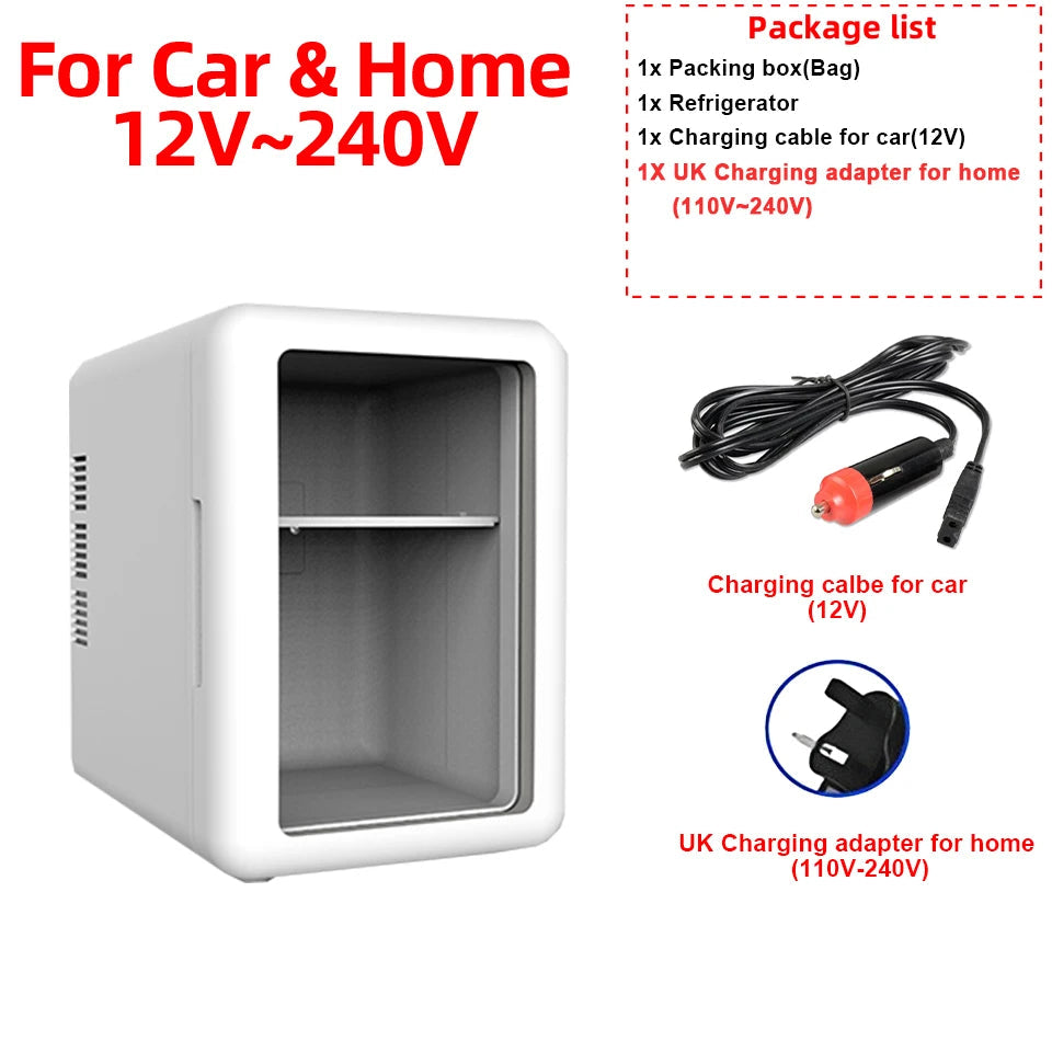 E-ACE 4L Car Refrigerator Mini Fridge Freezer Car & Home Use Portable Compressor Cooler Ice Box for Camping Summer Essential Trekker Essentials