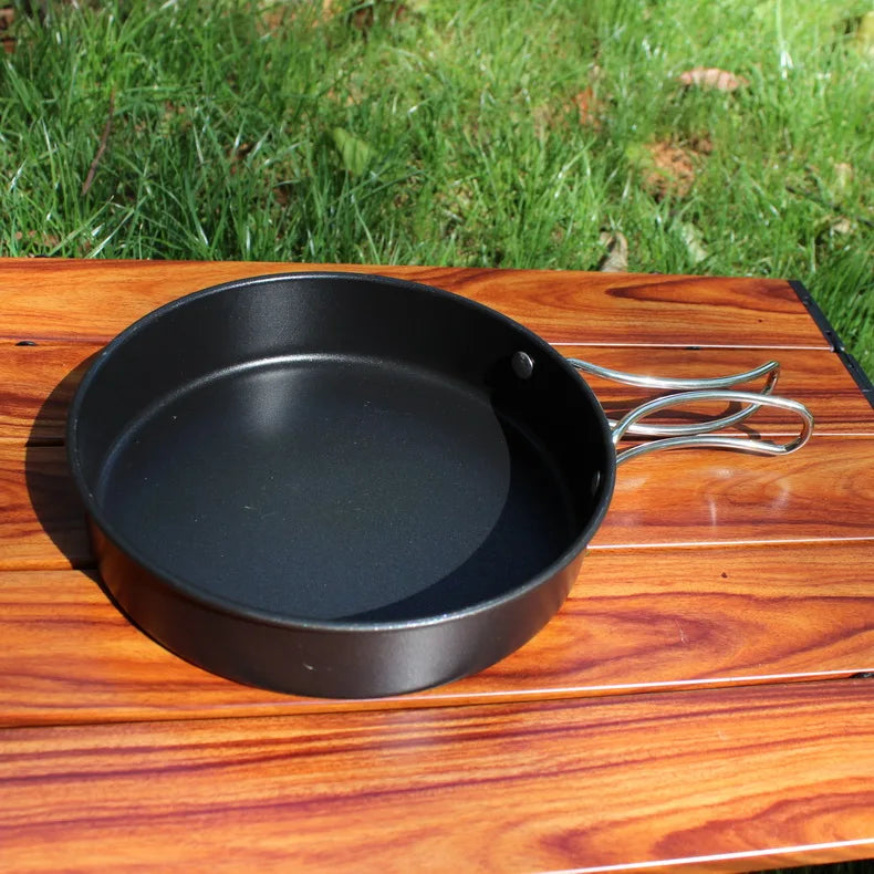 Stainless Steel Camping Cookware Set – Portable Outdoor Cooking Kit with Pot, Pan & Kettle for 2–3 People Trekker Essentials