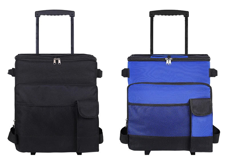 Cooler with Wheels and Handle Removable Wheels Insulated Portable Rolling Cooler Bag for Camping Hiking BBQ Summer Beach Travel
