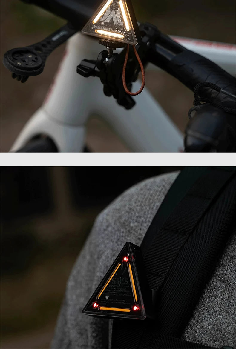 WELLHIKE Outdoor Tactical Triangle Light SWS Riding Night Light Badge Warning Backpack Decoration Camping Mini Hanging Lights Trekker Essentials