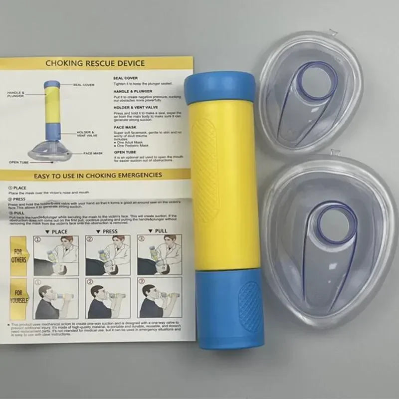 Anti-Choking Device Emergency Kit – Airway Rescue Tool with Adult & Child Masks for Home Safety Trekker Essentials