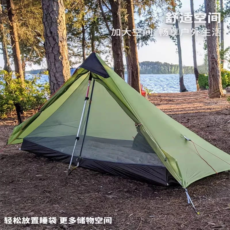FLAME’S CREED Lanshan 1 Ultralight Tent – 1 Person 15D Silnylon Backpacking Shelter (4-Season, Double Layer) Trekker Essentials