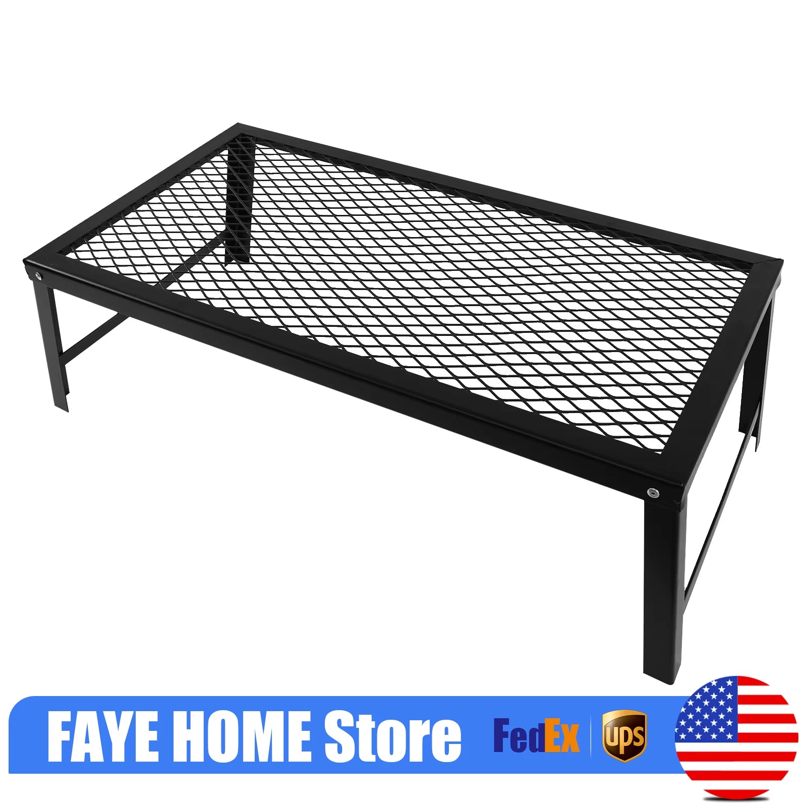 Foldable Camping Grill Fire Pit Grate Campfire Cooking Portable Stand Equipment Trekker Essentials