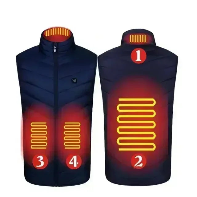 21-Zone Self-Heating Vest with USB Power | Men's & Women's Thermal Heated Jacket for Outdoor Activities