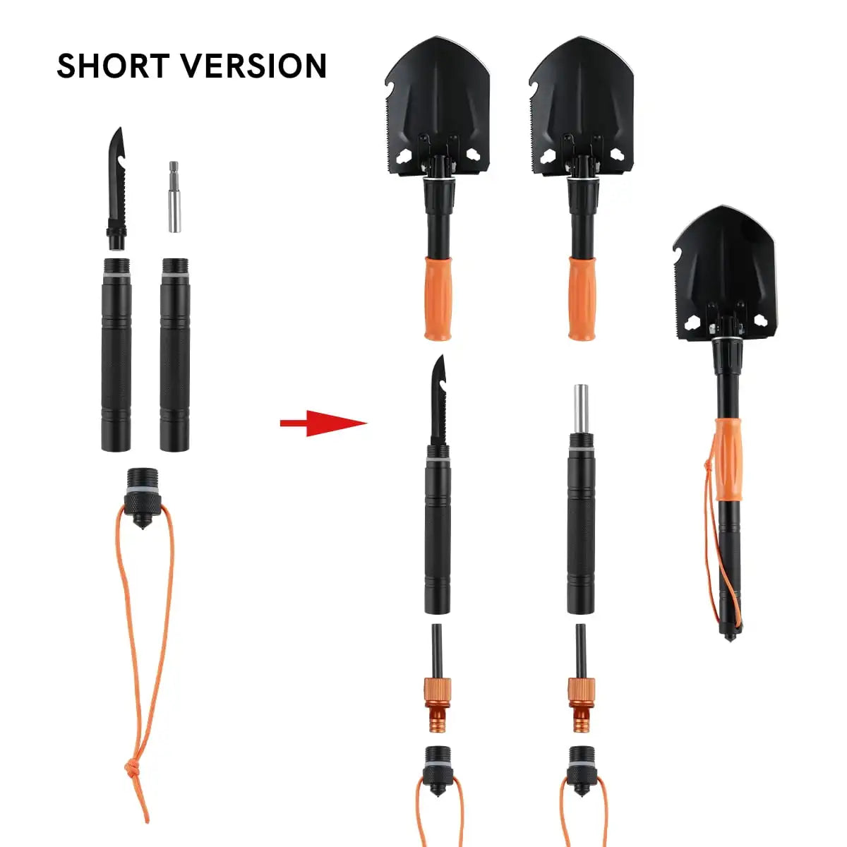 Ozark Trail 30-in-1 Survival Kit - Aluminum Handle Folding Shovel with Hard Case