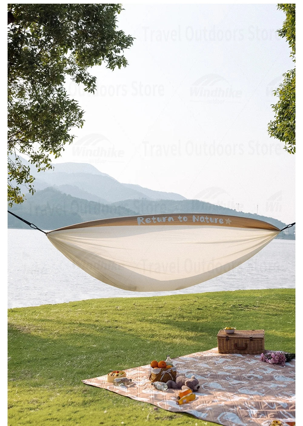 Naturehike Ultralight Swing Hammock Anti-Tip High Load Capacity 200kg for Camping Family Travel 1-2 Person Hanging Sleeping Bed