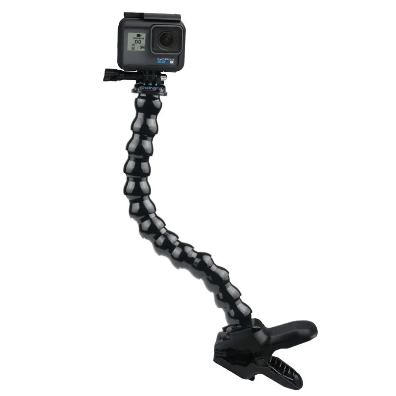 Flex Clamp Arm Mount – Adjustable Gooseneck Clip Bracket for GoPro Hero 12/11/10/9/8/7, DJI & Insta360 Cameras