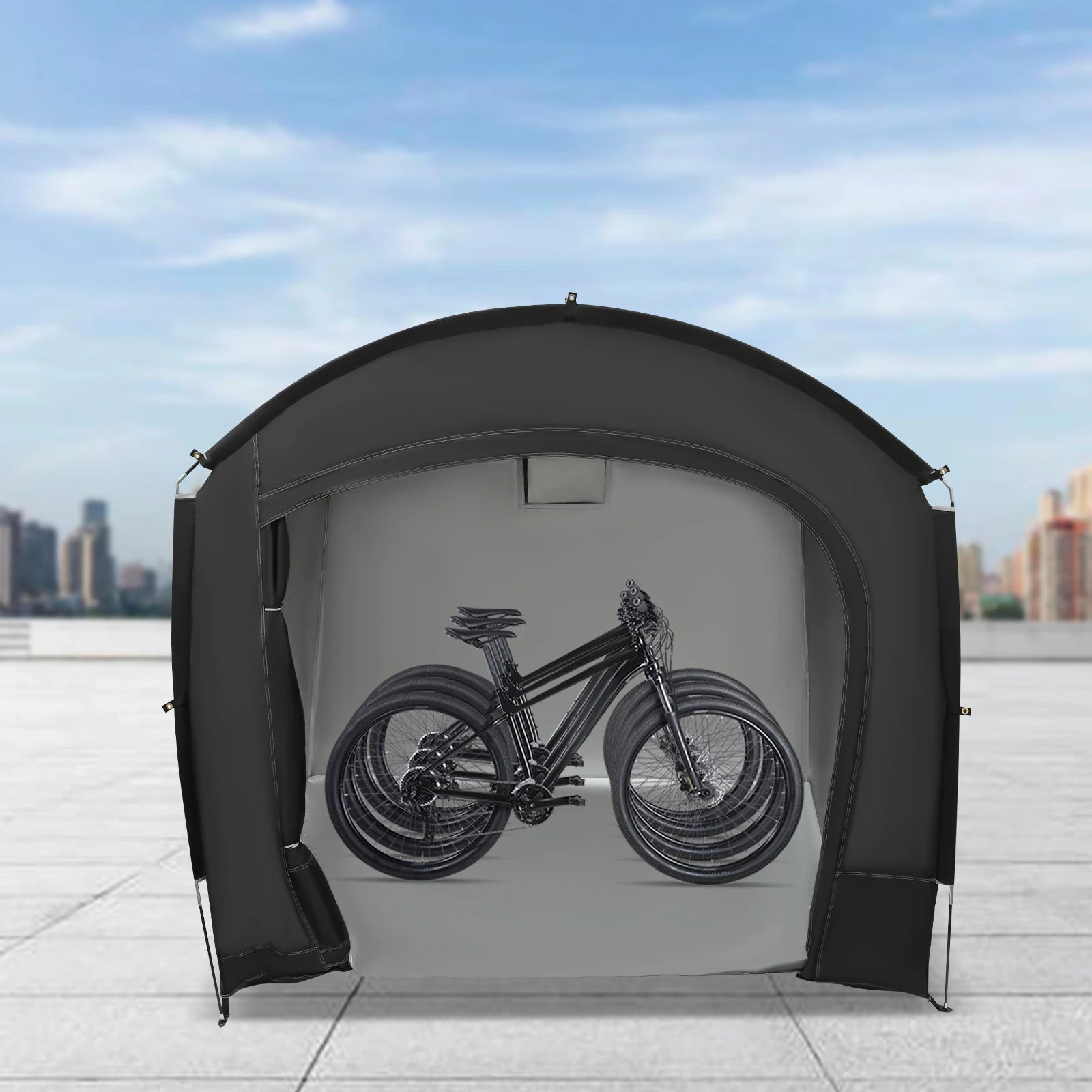 Bike Storage Shed for 1–4 Bikes – Portable Waterproof Bicycle Shelter, 210D Oxford, 220x150x185cm Trekker Essentials