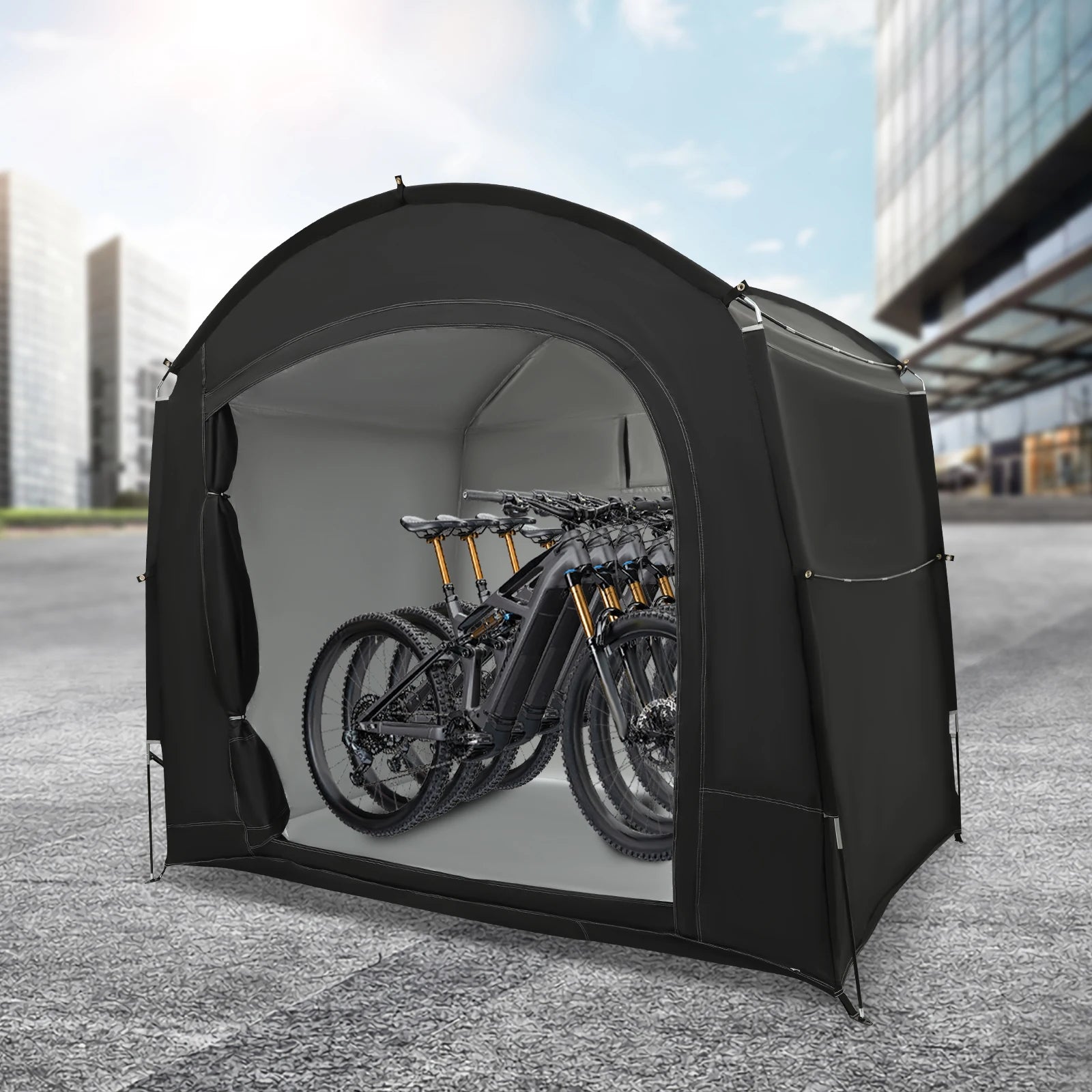 Bike Storage Shed for 1–4 Bikes – Portable Waterproof Bicycle Shelter, 210D Oxford, 220x150x185cm Trekker Essentials