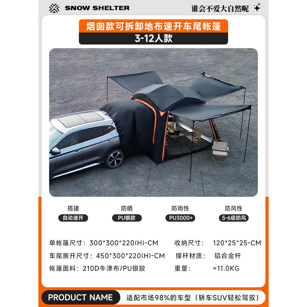 Tienda de techo hidráulica de apertura rápida – Toldo impermeable de doble capa – Refugio de camping para 5-8 personas