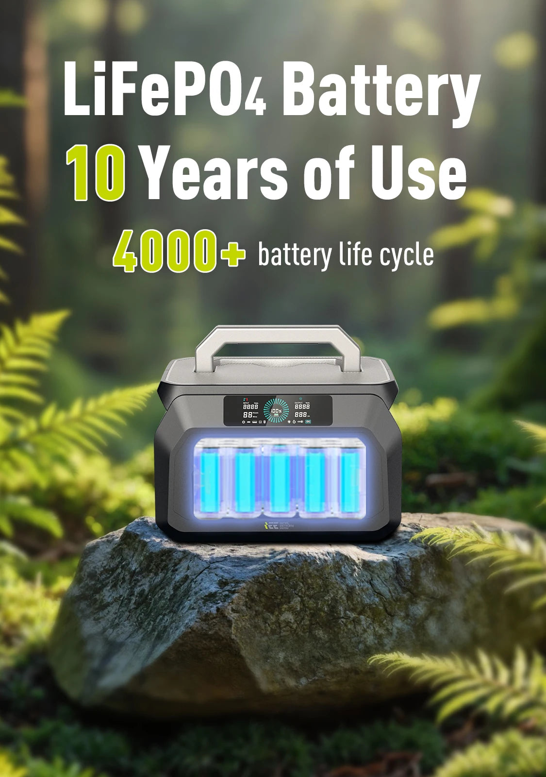 IEE P800 Portable Power Station, 512Wh LiFePO4 generator,1600W Peak Solar Generators, 800 wat power source,2x800W AC Outlets Lightweight & Quiet Solar Generator for Camping, Home Emergency, RV & Outdoor Travel Trekker Essentials
