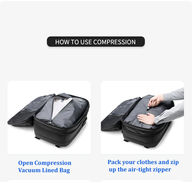 Travel Men 17 inch Laptop Backpack vacuum compression Backpack Business Large Capacity school Backpack expand outdoor backpack Trekker Essentials