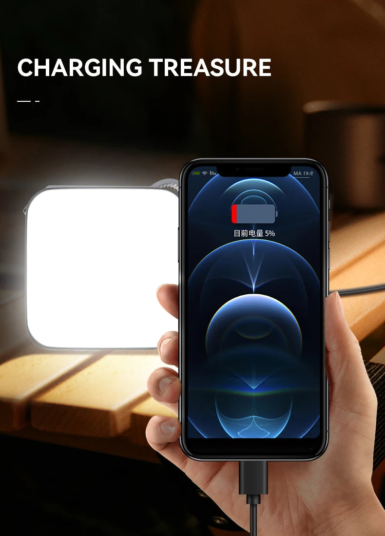 Rechargeable Camping Lantern with 800 Lumens, Dual White & Warm Light, Portable Hanging LED Work Light