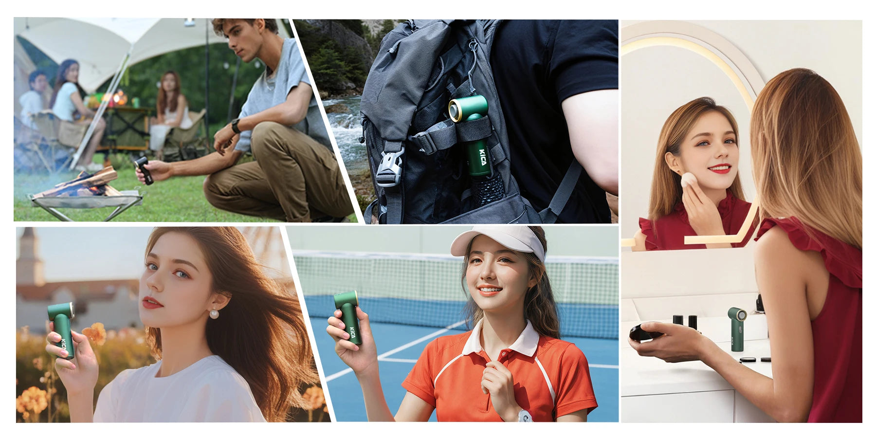 Kica JetFan mini Personal Handheld Fan 3000mAh, Metal Turbo Fan, Adjustable Speed, Outdoor/Travel/Camping, Up to 14H Work Time Trekker Essentials