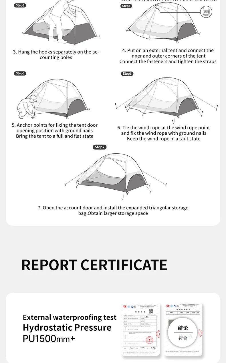 Naturehike Ultralight 2-Person Camping Tent (2025) – Waterproof 4-Season Backpacking Shelter with Aluminum Poles Trekker Essentials