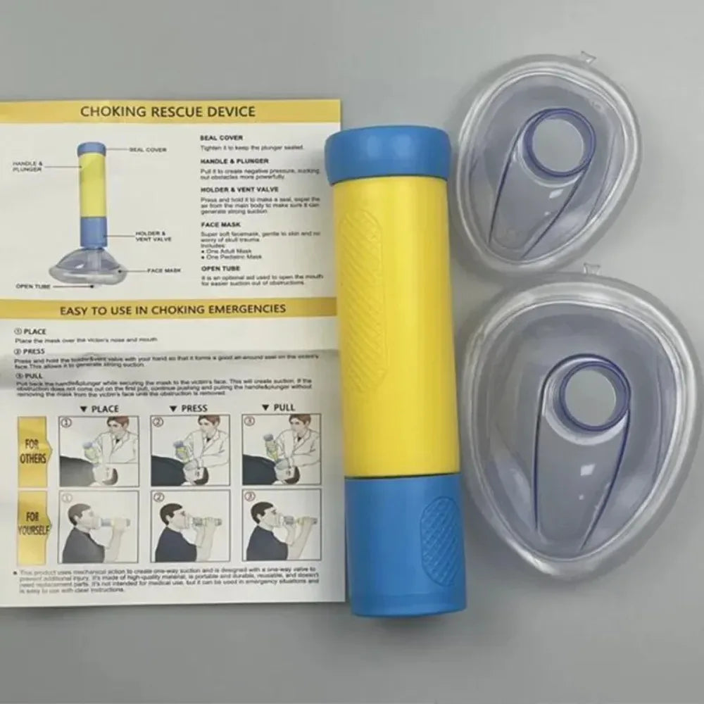 Anti-Choking Device Emergency Kit – Airway Rescue Tool with Adult & Child Masks for Home Safety Trekker Essentials
