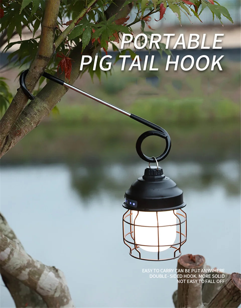 Stainless Steel Camping Light Pole Hook - Adjustable Tent Lamp Holder for Outdoor Fishing & Hunting (Model C70)