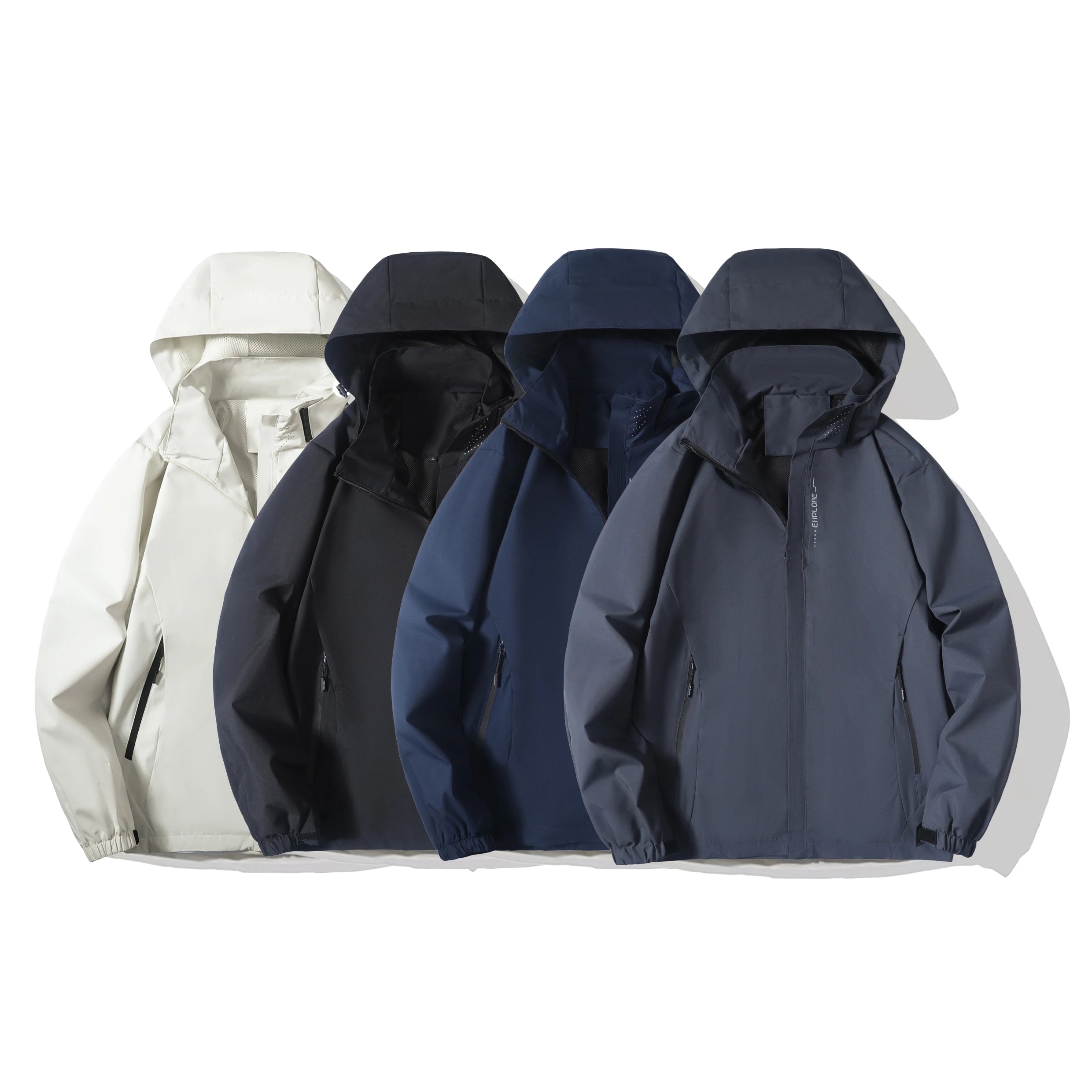 Men's Lightweight Waterproof Rain Jacket with Hood, Windproof Hiking & Outdoor Raincoat