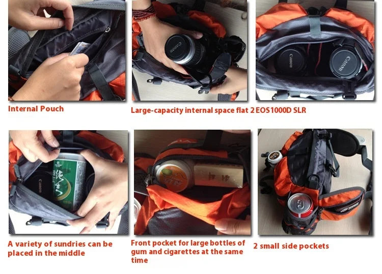 Hiking Waist Bag Outdoor Cycling Waterproof Backpack Reflective Strip Sports Fanny Pack Camping Nylon Hunting Accessor Trekker Essentials