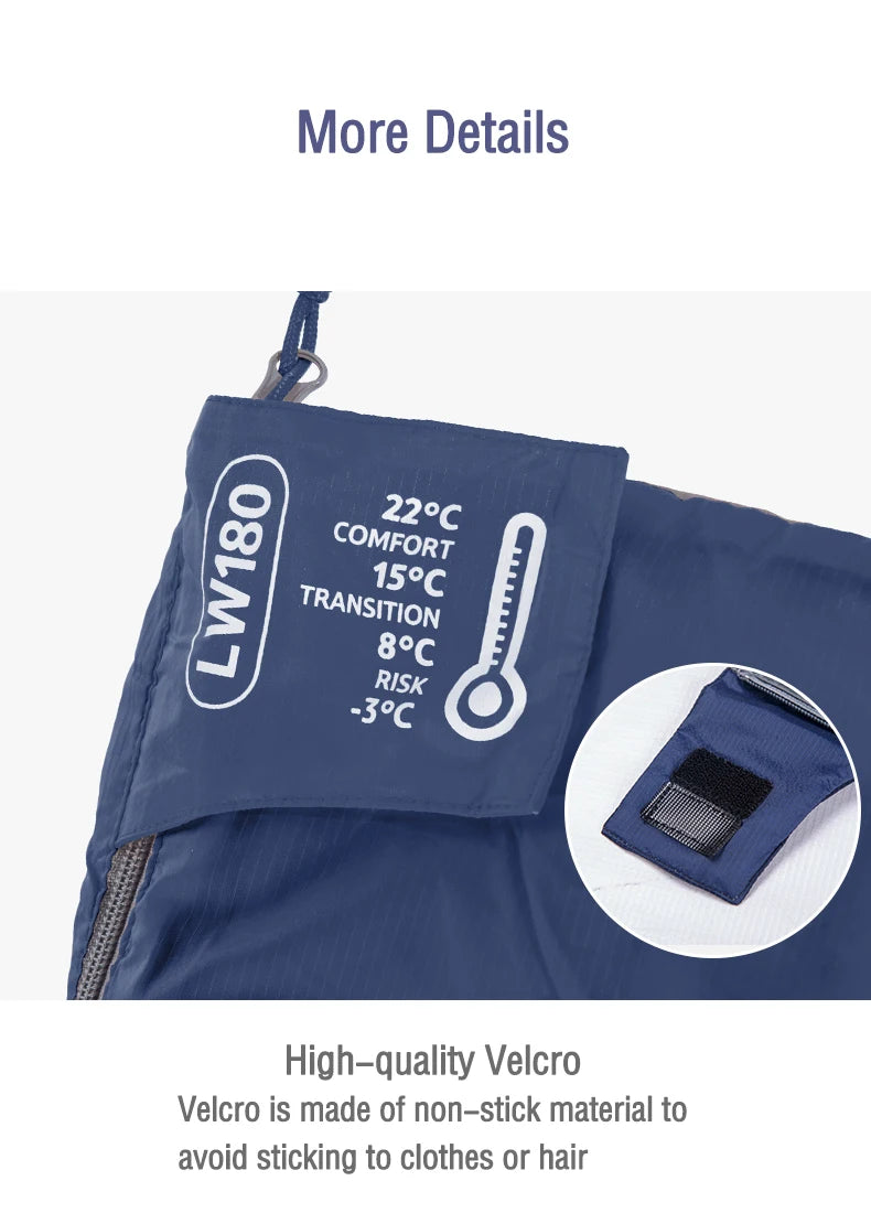 Naturehike lw180 Sleeping Bag Ultralight Cotton Sleeping Bag Spring Summer Sleeping Bag Outdoor Hiking Camping Sleeping Bag Trekker Essentials