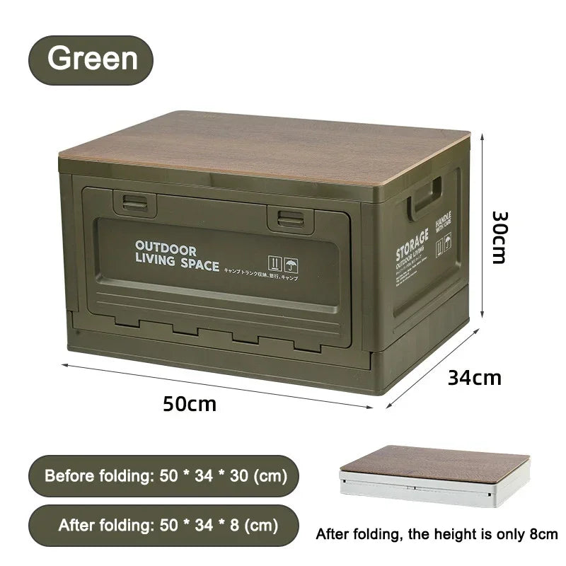 Foldable Camping Storage Box – 27L/50L Large Capacity Organizer for Outdoor, Picnic & Car Trunk