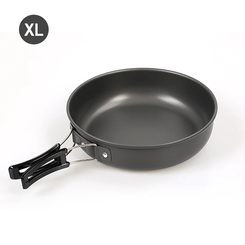 Portable Aluminum Camping Frying Pan – Lightweight Outdoor Cookware with Foldable Handle for Hiking & Camping Trekker Essentials