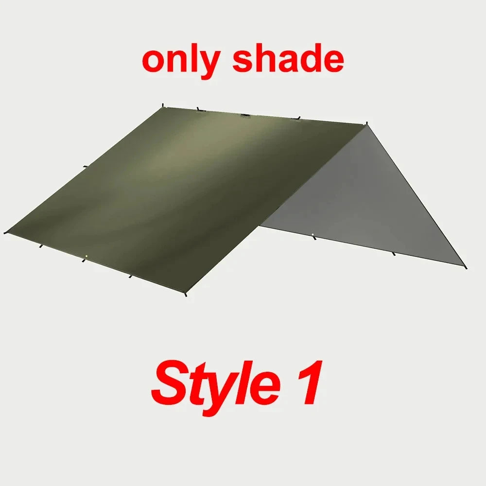 19 Hang Point Tarp Waterpoof Survival Bushcraft Sun Shelter Beach Shade Tent Outdoor Canopy Backpacking Tourist Awning 4x4 3x3m Trekker Essentials