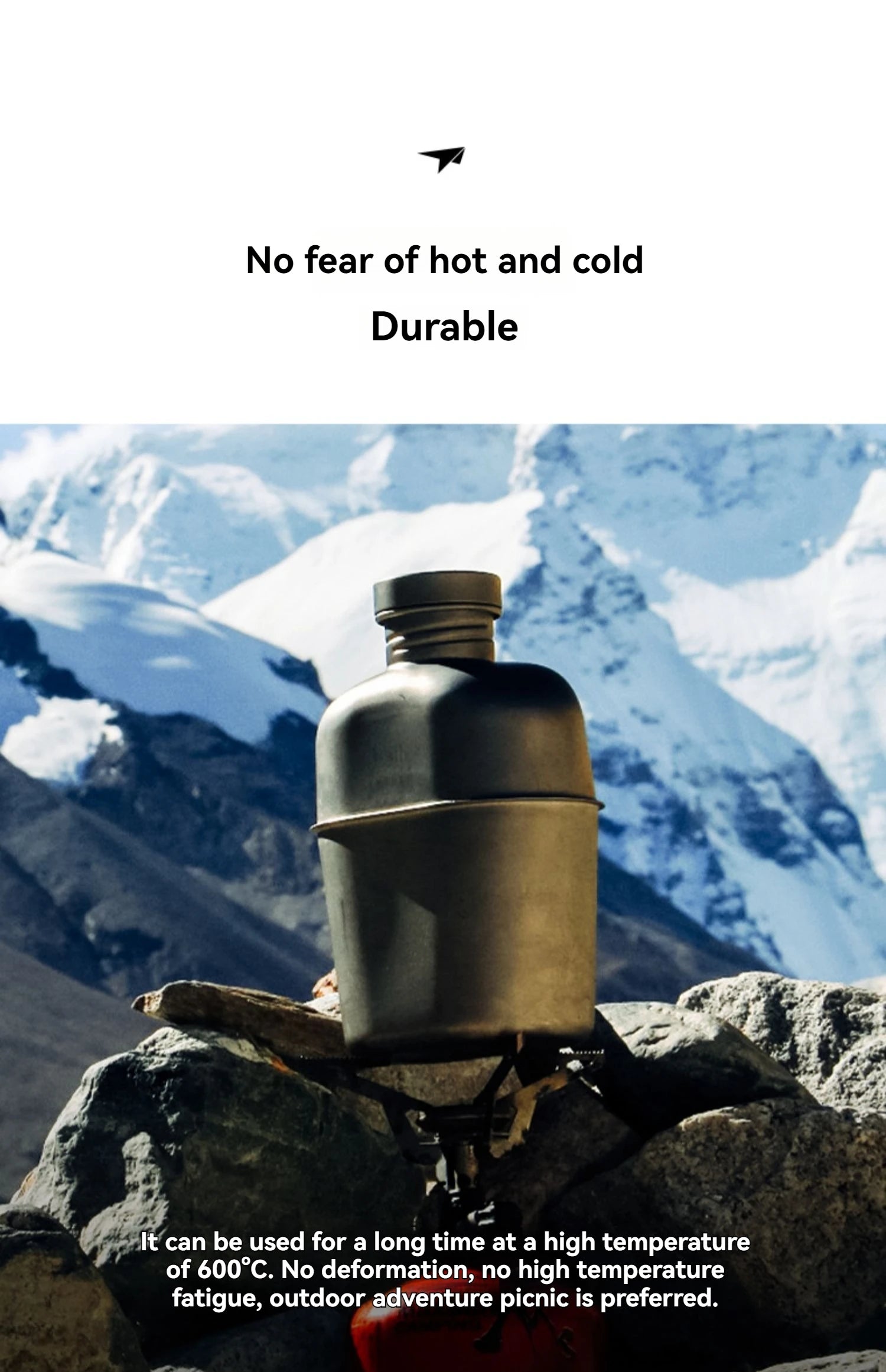 Keith Ti3060 Pure Titanium Canteen Mess Kit – Ultralight Camping Water Bottle & Cup Set with Carrying Pouch