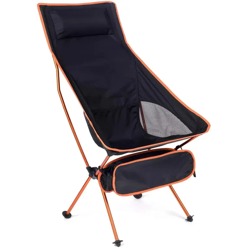 Portable Ultralight Folding Camping Chair - Oxford Fabric, Extended Length for Outdoor Fishing, BBQ, Picnic, Beach Festival