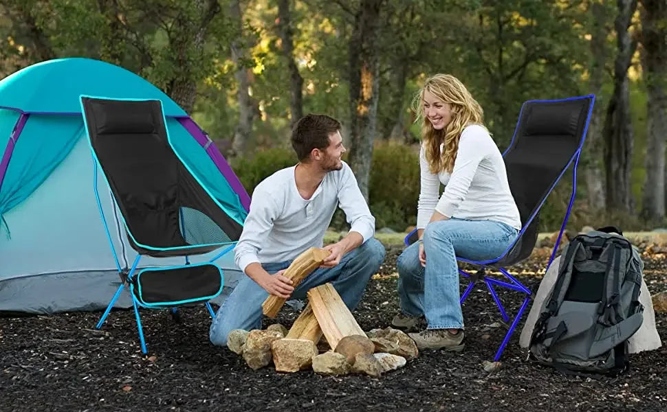 Portable Ultralight Folding Camping Chair - Oxford Fabric, Extended Length for Outdoor Fishing, BBQ, Picnic, Beach Festival