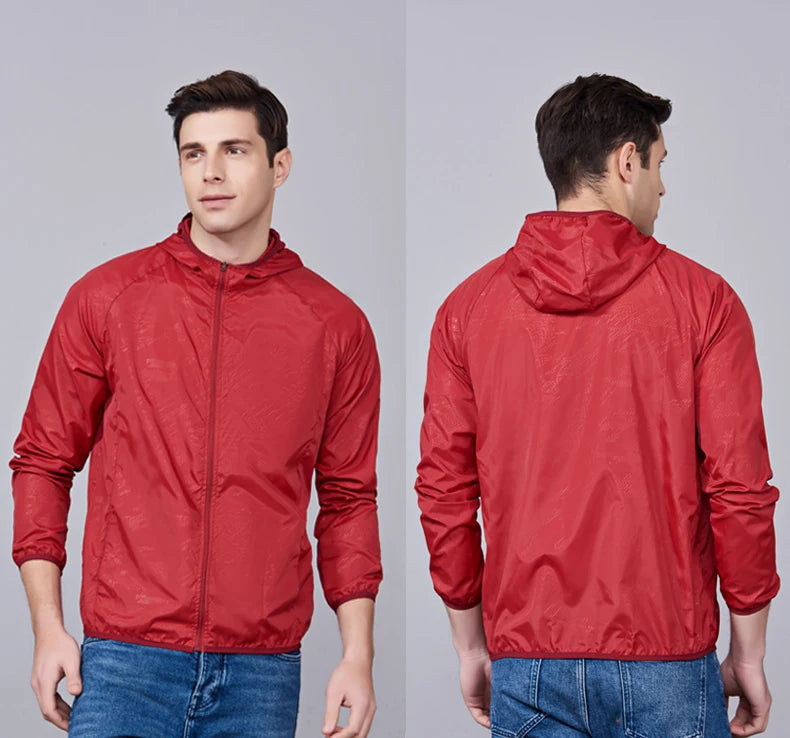 JNLN Men Women Hiking Jackets Waterproof Sun Protective Windbreaker Unisex Camping Climbing Outdoor Rain Coat Portable Clothes Trekker Essentials